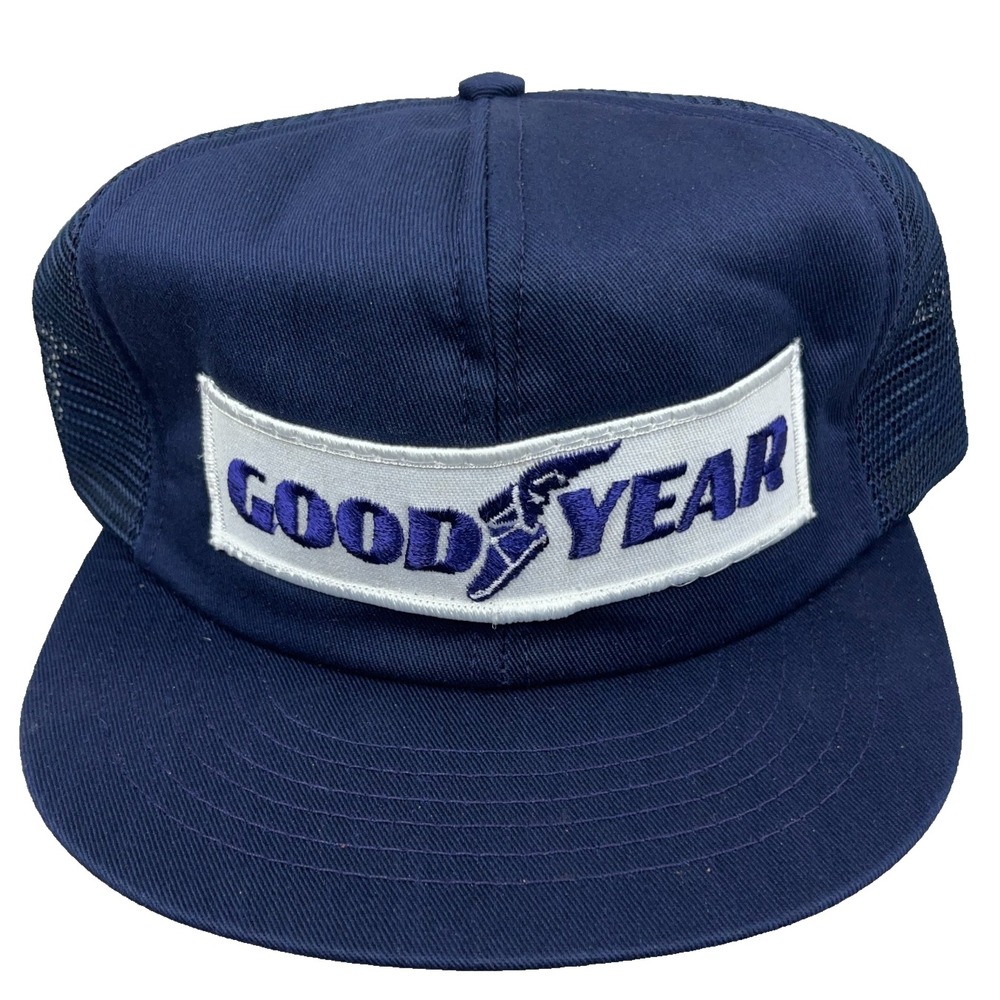 Vintage Goodyear Tires Trucker Hat Cap Made In USA 80s 90s Patch Swingster PP